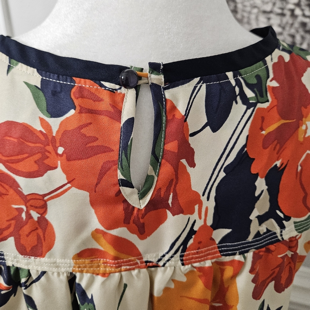 Oscar de la renta 100% silk floral tropical dress size 10 - Picture 5 of 9